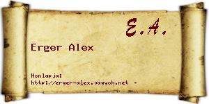 Erger Alex névjegykártya